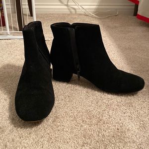 Clarks velvet booties